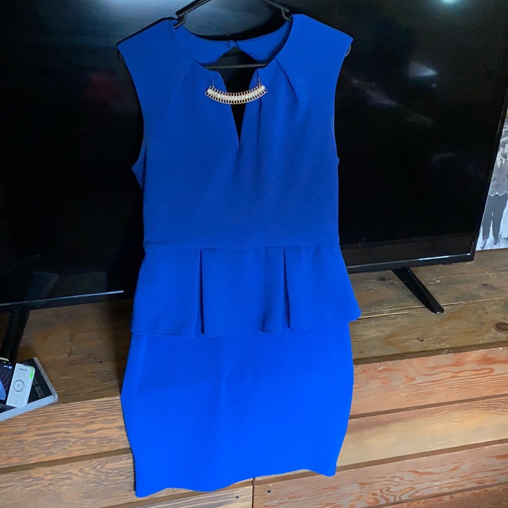 Royal blue peplum dress
